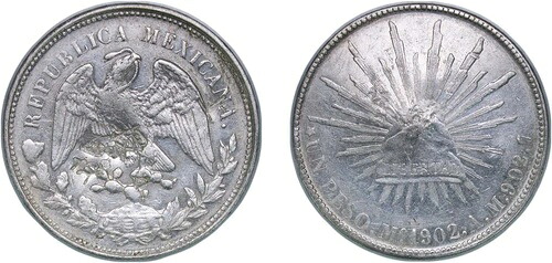 メキシコ 1902 月 AM 1 ペソ シルバー 9027 XF|WORLD RESOURCE【KING店】