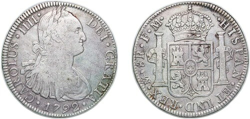 メキシコ 1792 FM 8 レアレス シルバー 903 VF｜WORLD RESOURCE【KING店】