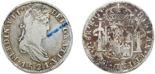 メキシコ 1821 Zs RG 8 Reales シルバー 903 VF|WORLD RESOURCE【KING店】