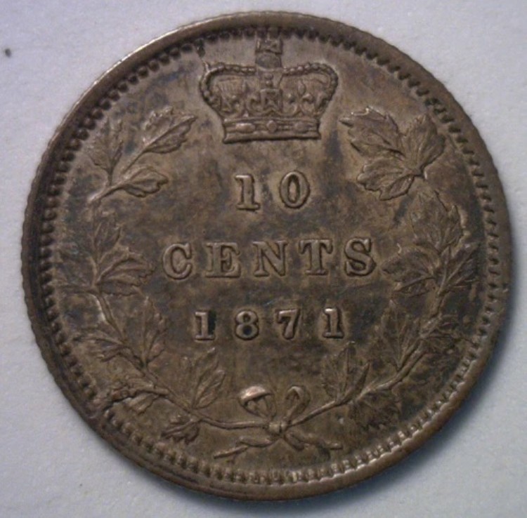 1871年 カナダ ビクトリア 10セント 銀貨 カナダダイム XF 10セント硬貨 10c｜WORLD RESOURCE【KING店】
