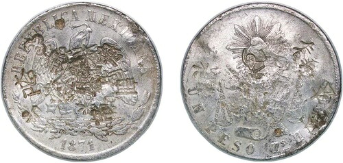 メキシコ 1871 Zs H 1 ペソ シルバー 9027 VF|WORLD RESOURCE【KING店】