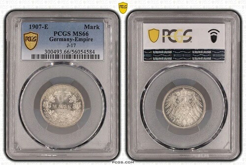 コインシルバー エンパイア 1マーク 1907 E PCGS MS66 宝石 nswleipzig｜WORLD RESOURCE【KING店】