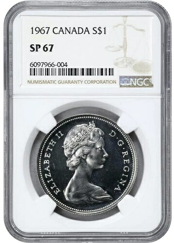 1967年カナダ銀貨 $1 NGC SP-67 ? KM 70 エリザベス2世|WORLD RESOURCE【KING店】