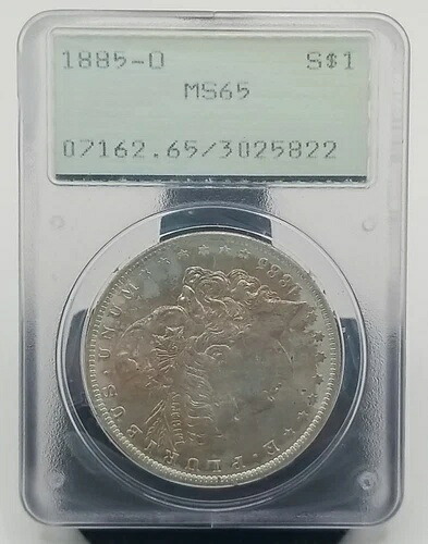 1885年 O $1 モルガン銀貨 PCGS MS 65 トーン #0454｜WORLD RESOURCE【KING店】