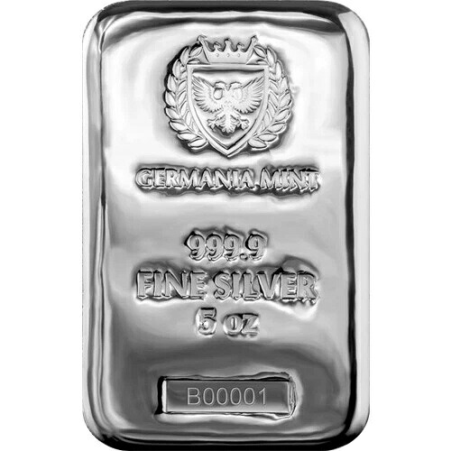 5オンス ゲルマニアミント鋳造シルバーバー（新品）｜WORLD RESOURCE【KING店】
