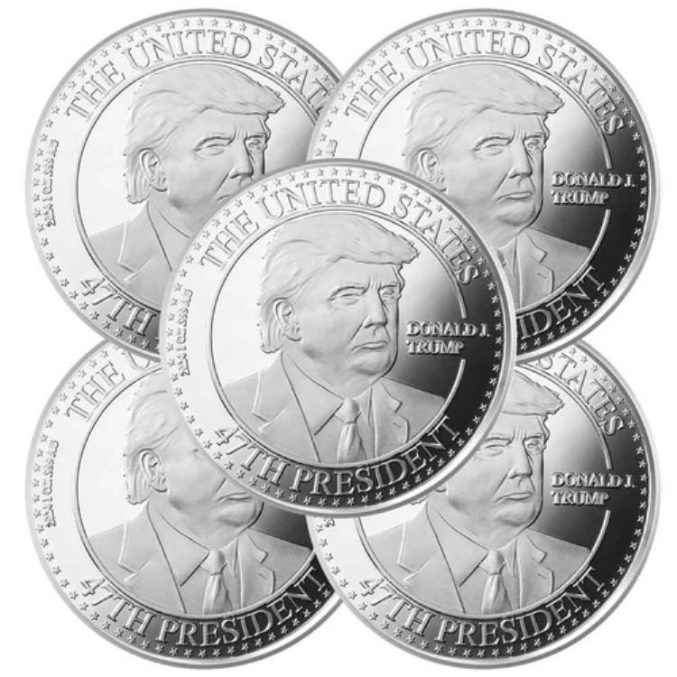 5個セット - 1トロイオンス トランプ第47代大統領 .999 純銀ラウンド｜WORLD RESOURCE【KING店】