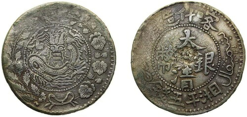 中国 AH 1325 (1907) 5 ミスカル シルバー VF｜WORLD RESOURCE【KING店】