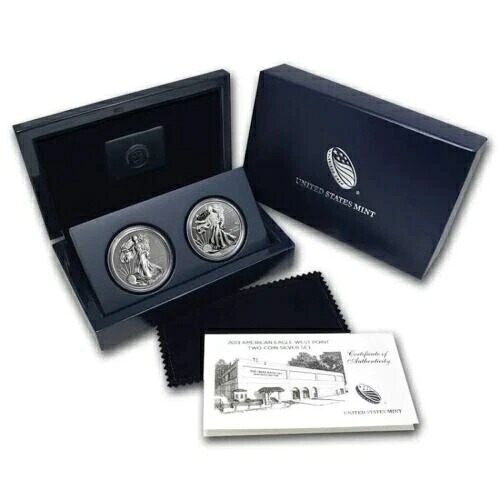 2013 W シルバーイーグル リバース プルーフ & 強化 2 コイン ウェストポイント セット ボックス/COA 付き｜WORLD RESOURCE【KING店】