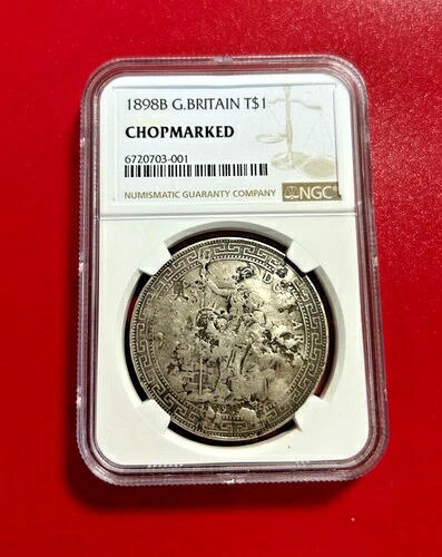 1898年英国銀貨貿易ドル NGC 純正刻印入り 105,875円