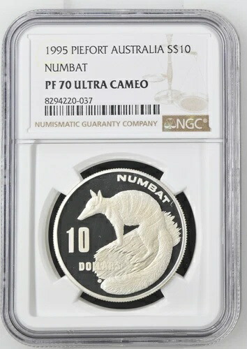 1995年 オーストラリア ナンバット・ピエフォート 銀貨 10ドル硬貨 - NGC PF70