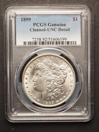 1899 *P* モーガン シルバー ドル PCGS UNC 詳細 **美品コイン** 送料無料 G1718