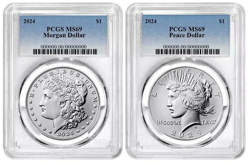 2024年 モーガン＆ピース シルバーダラー 1ドルセット PCGS MS69 #1 105,875円