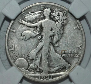 1921年 S ウォーキング リバティ ハーフ ドル NGC VG 10