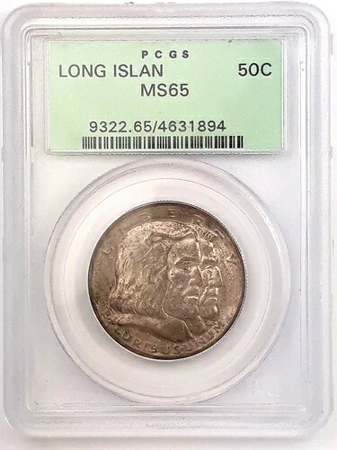 1936年ロングアイランド300周年記念ハーフドル ~ PCGS MS65 ~ OGH