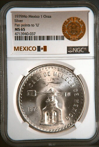 :1979Mo 1 メキシコ メダル 銀 タイプIII KM#M49b.3 NGC MS-65 高品位