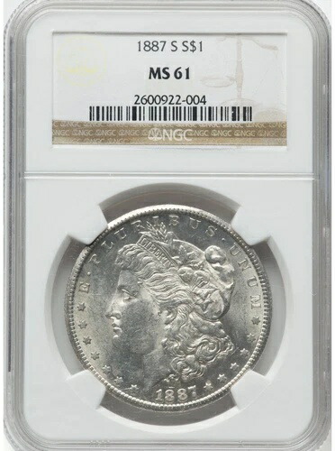 1887-S モルガン・ダラー NGC MS61