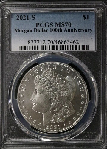2021-S 100周年記念 モルガン銀貨 PCGS MS70 サンフランシスコ