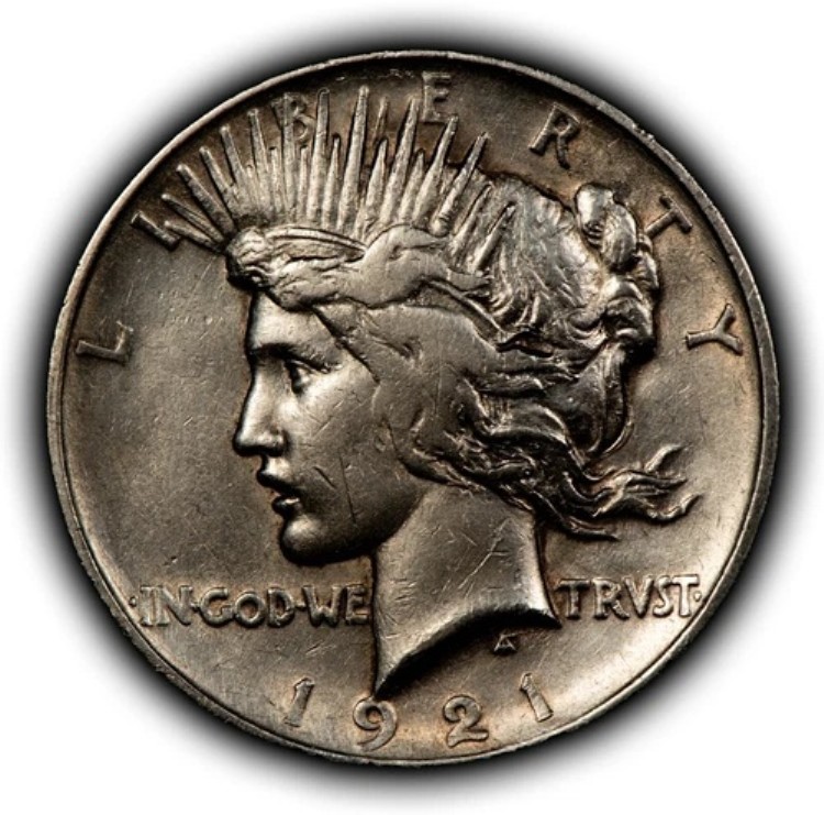 1921年 1ドル銀貨 平和ドル - 光沢仕上げ - 高浮き彫りキー日付 - オーストラリア - SKU-B4838