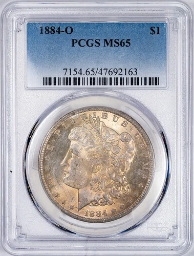 1884-O PCGS MS65 モルガン銀貨 非常にオリジナルな外観のコインと自然な色合い｜WORLD RESOURCE【KING店】