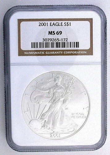 2001年アメリカンシルバーイーグル - NGC MS69 ブラウンラベル｜WORLD RESOURCE【KING店】