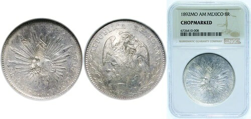 メキシコ 1892年 Mo AM 8レアル シルバー 903 NGC CHOPMARKET｜WORLD RESOURCE【KING店】