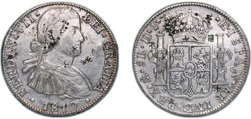 メキシコ 1810 Mo HJ 8 Reales シルバー 903 XF｜WORLD RESOURCE【KING店】