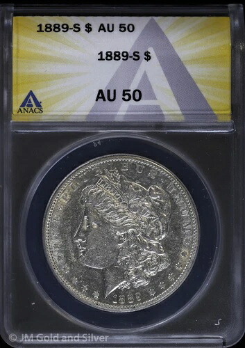 1889-S 1ドルモルガン銀貨 ANACS AU 50｜WORLD RESOURCE【KING店】