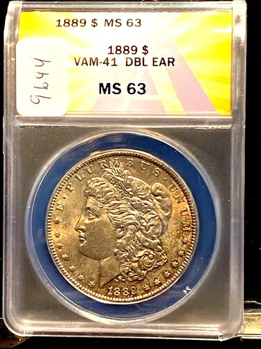 #A9644 モルガン銀貨 ANACS 1889 P MS 63 めったに見られない Vam 63 ダブルイヤー｜WORLD RESOURCE【KING店】