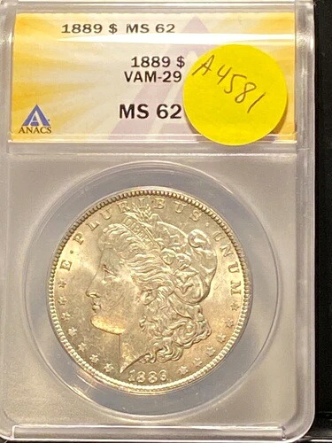 #A4581a ANACS モーガン銀貨 1889 P MS62 希少 Vam 29｜WORLD RESOURCE【KING店】
