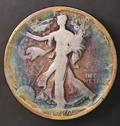 1920年代ウォーキングリバティハーフダラー/新品 -ロットAA-7736レインボートーン|WORLD RESOURCE【KING店】