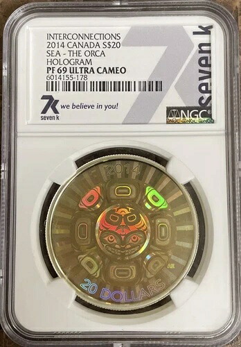7K メタルズ インターコネクションズ シー オルカ ホログラム NGC PF69 UC .999 ミント 7500｜WORLD RESOURCE【KING店】