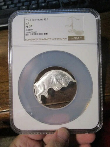 2021年 銀貨 1オンス ソロモン諸島 2ドル ブル PL70 NGC｜WORLD RESOURCE【KING店】
