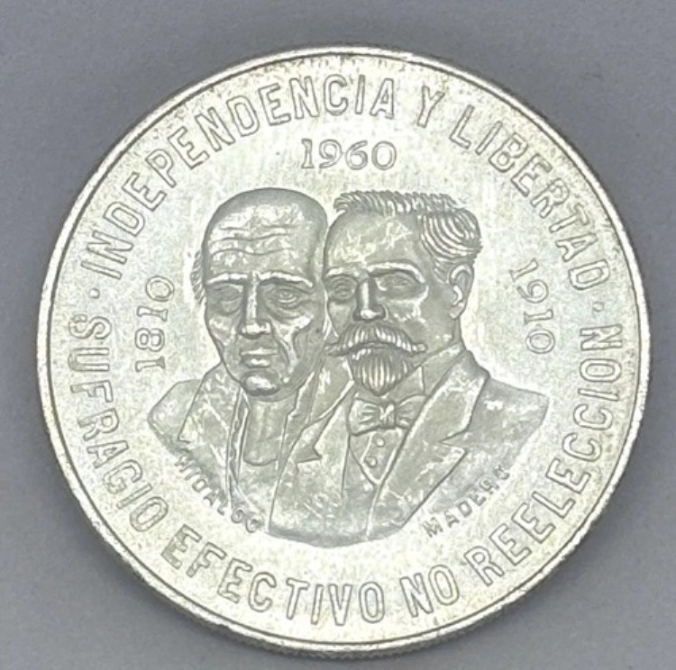 1960年メキシコ独立記念 10ディエス・ペソ メキシコ .900 銀貨｜WORLD RESOURCE【KING店】