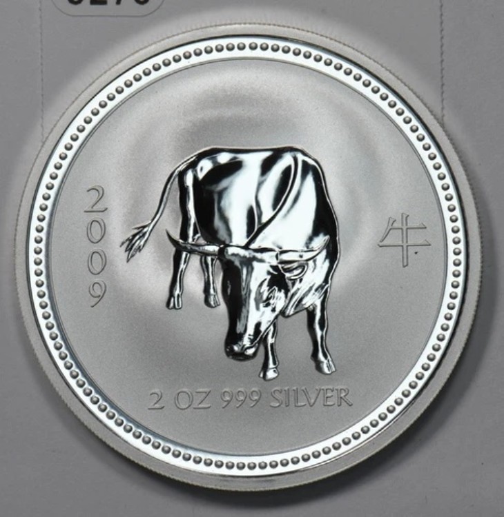オーストラリア 2009 $2 銀貨 ASW 2オンス 牛 0275 同梱配送*SFCOIN｜WORLD RESOURCE【KING店】