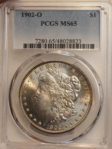 1902 O モーガン シルバー ダラー ** PCGS MS65 美しい明るい白** 送料無料 8823