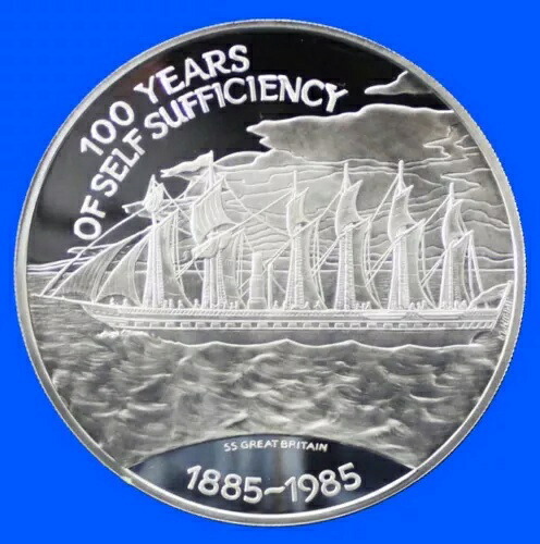 1985年 25ポンド フォークランド諸島PF - 100年間の自給自足 - 4.5オンス 銀貨｜WORLD RESOURCE【KING店】