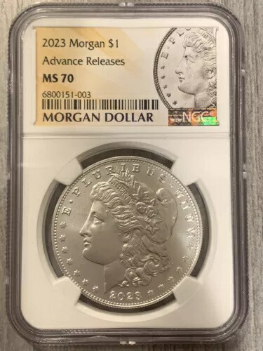 2023- モルガン銀貨- NGC- MS70- 先行リリース- モルガン銀貨インサート