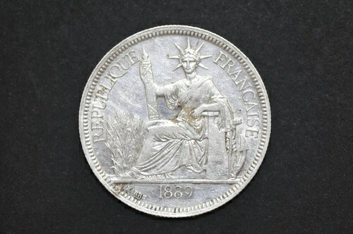 楽天市場】フランス領インドシナ貿易銀 1ピアストル銀貨1907年極美品