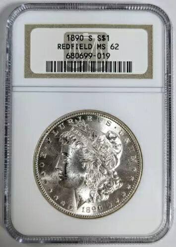 1890-S モルガン銀貨 レッドフィールドコレクション NGC MS-62 ペディグリーホワイトコイン｜WORLD RESOURCE【KING店】