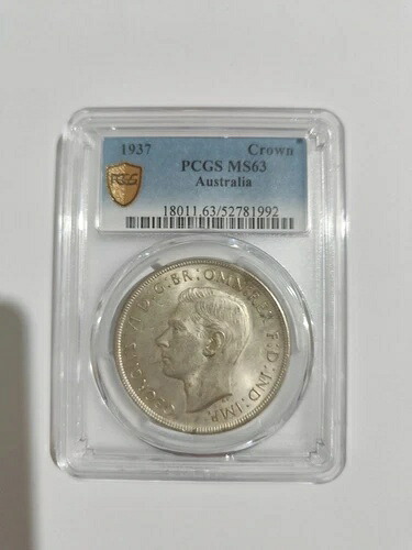 オーストラリア 1937年 シルバー クラウン PCGS MS63 チョイス アンサーキュレート