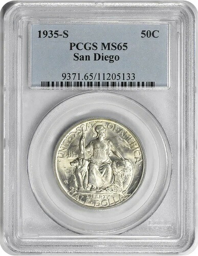 サンディエゴ記念銀貨ハーフドル 1935-S MS65 PCGS｜WORLD RESOURCE【KING店】 103,950円