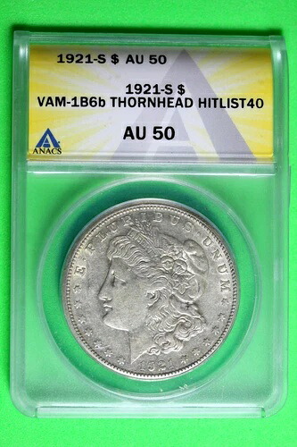 1921 S ANACS AU50 モルガン銀貨 #B35600｜WORLD RESOURCE【KING店】