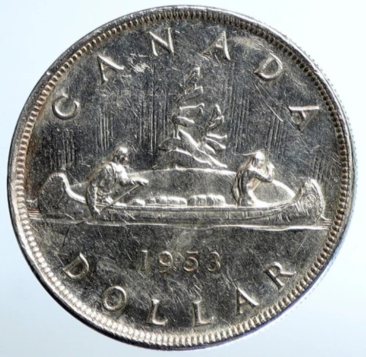 1953年 カナダとイギリス女王エリザベス2世の航海者ヴィンテージシルバードルコイン i110968