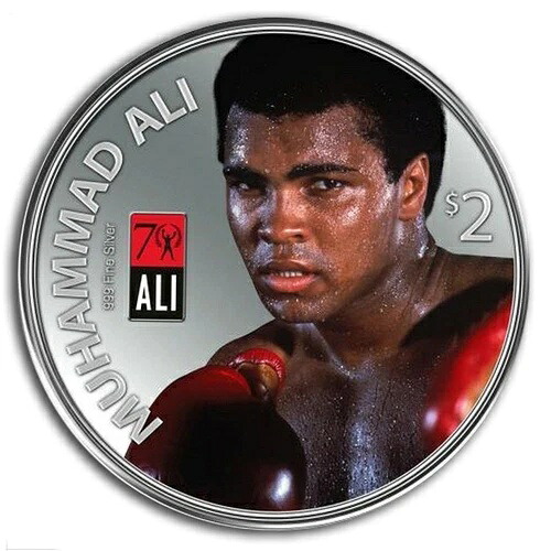 2012年 モハメド・アリ? 1オンス 999 シルバー プルーフコイン（グローブセット付き） 発行枚数 7,500枚
