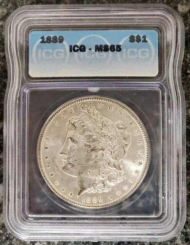 1889年 モルガン銀貨 ICG- MS-65 プランシェット傷あり コレクターズコイン 高級|WORLD RESOURCE【KING店】