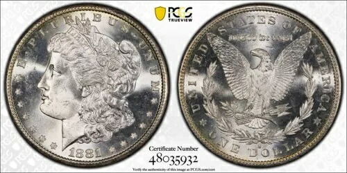 1881-S 1ドル銀モルガンドル PCGS MS65 48035932|WORLD RESOURCE【KING店】