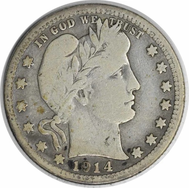 1914-S バーバー シルバー クォーター チョイス VG 未認定 #1035｜WORLD RESOURCE【KING店】