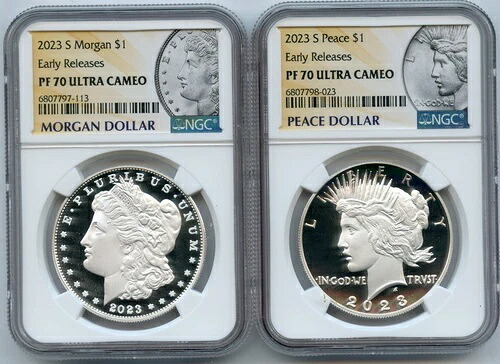 2023-S モルガン&ピース シルバーダラー プルーフ NGC PF70 早期リリースセット - JP995|WORLD RESOURCE【KING店】