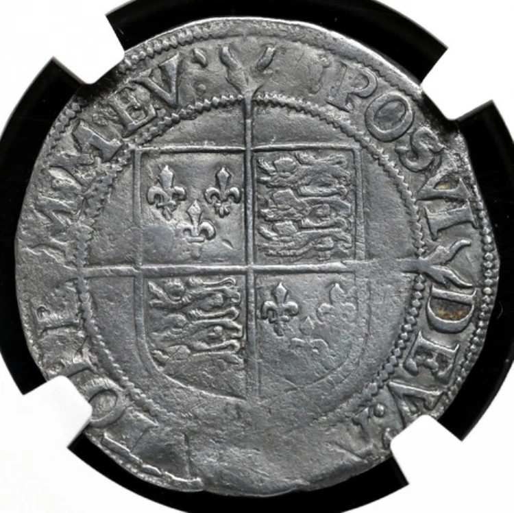 イングランド、エリザベス1世(1558-1603年)。槌目加工の銀シリング、S-2577、NGC Fine Det|WORLD RESOURCE【KING店】