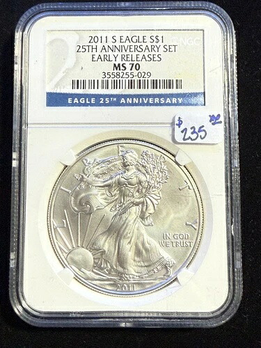 2011年 サウスアメリカン シルバーイーグル 25周年記念 NGC MS 70 早期リリース|WORLD RESOURCE【KING店】